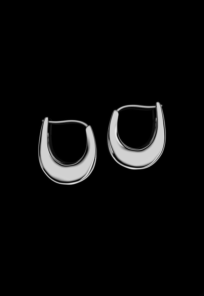 Bolden Bow Earrings Medium Silver