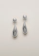 Teo Drop Earrings Big Silver