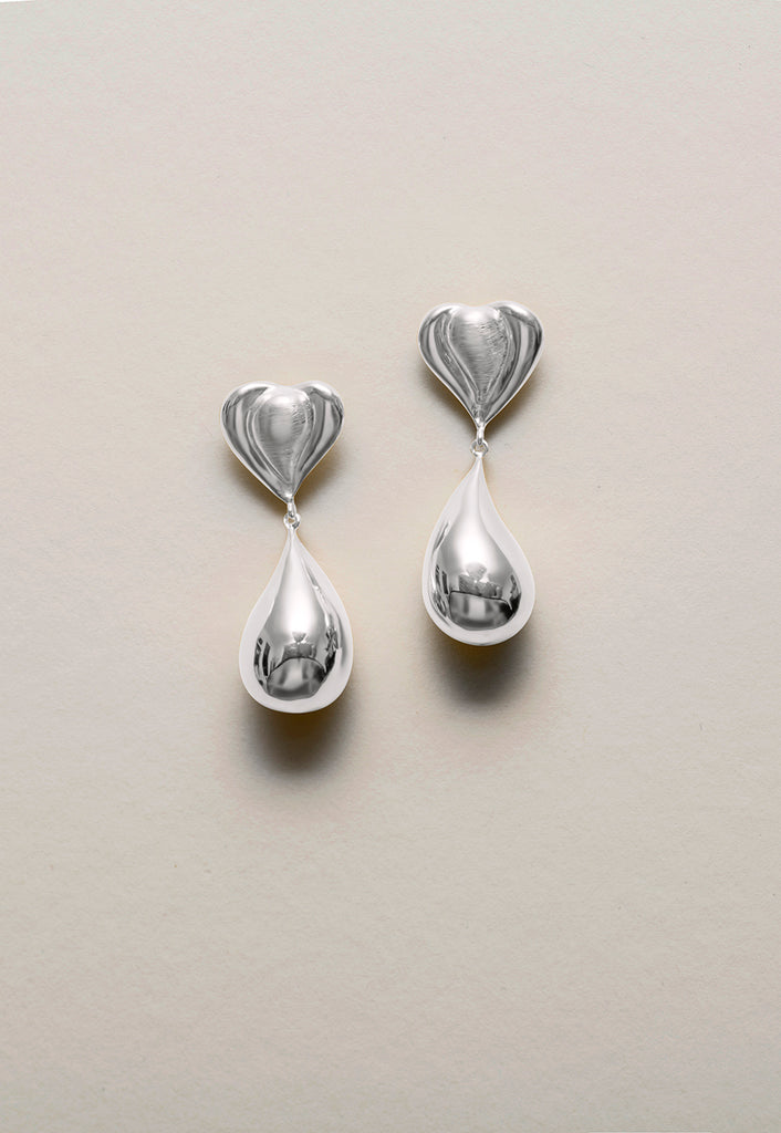 Matteo Drop Earrings Big Silver