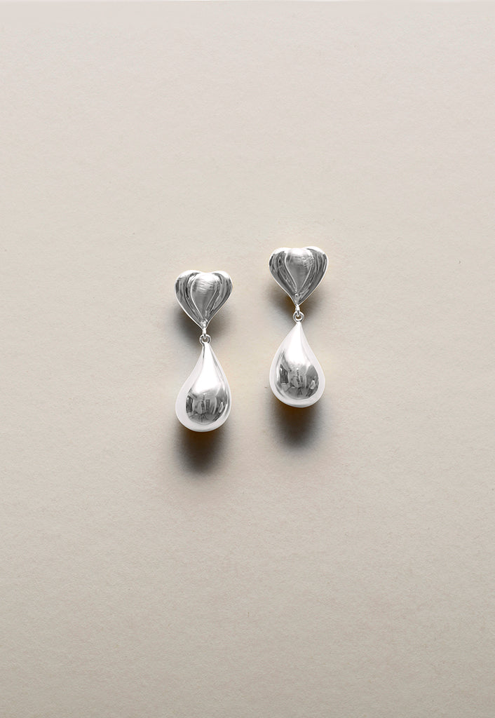 Matteo Drop Earrings Small Silver