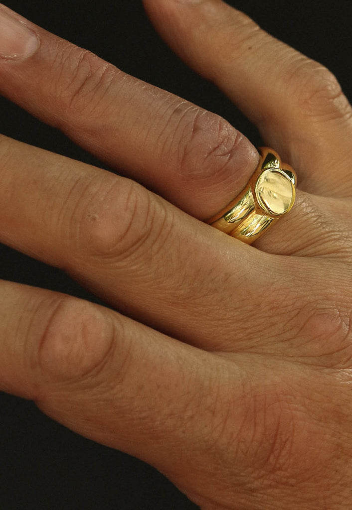 Double Band Signet Ring