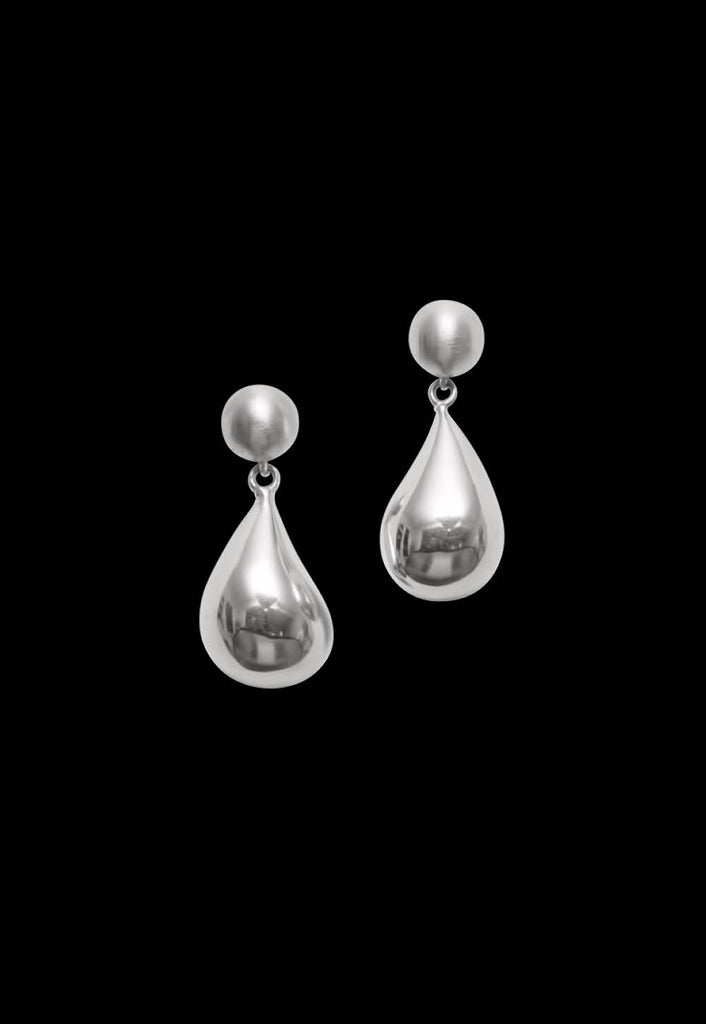 Teo Drop Earrings Small Silver