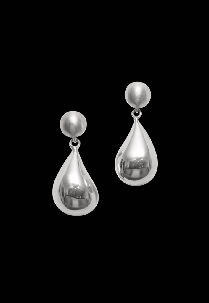 Teo Drop Earrings Small Silver