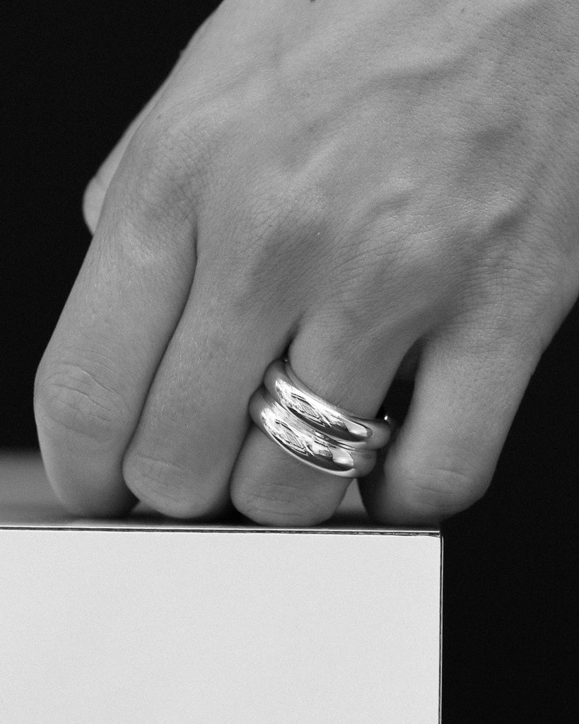 Puffy Double Band - Ring Silver