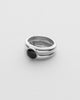 Double Band Onyx Ring Silver