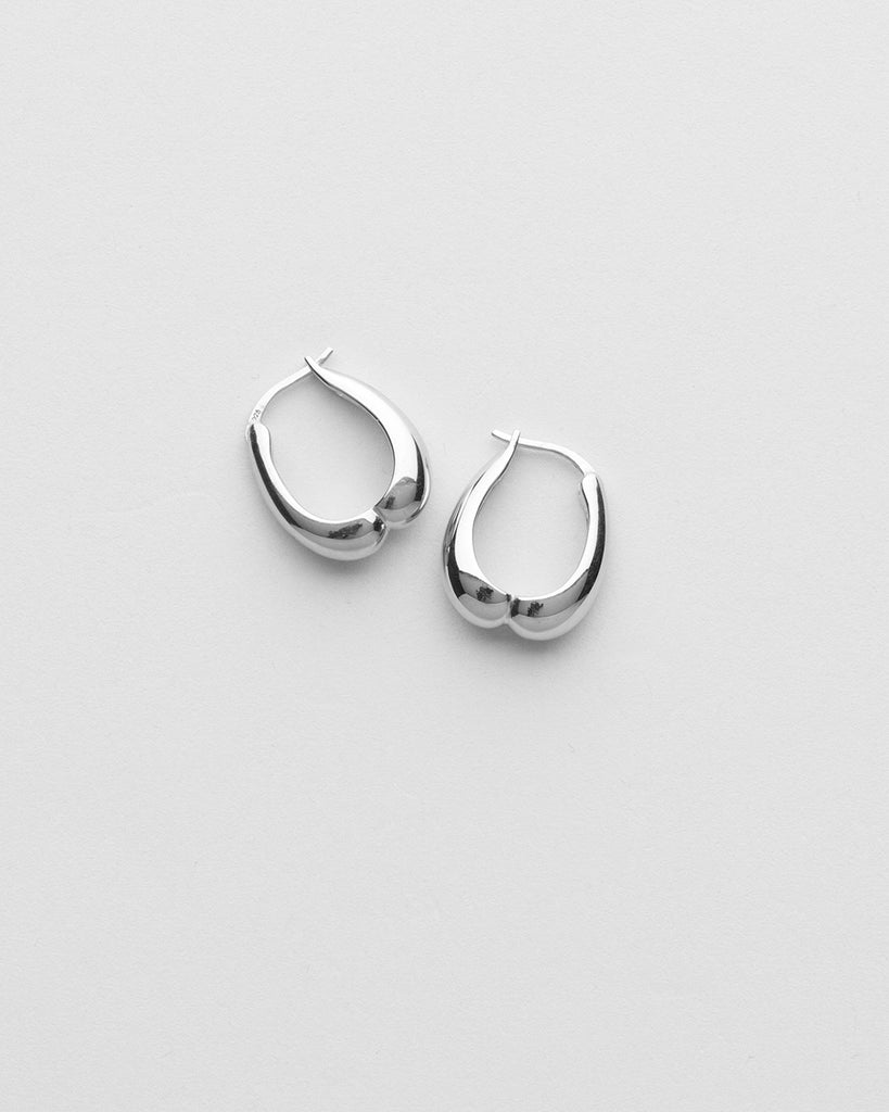 Double Bolden Bow Hoops Silver