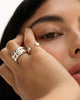 Puffy Double Band Ring Silver