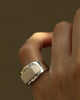 Stick-out Signet Ring Big Silver